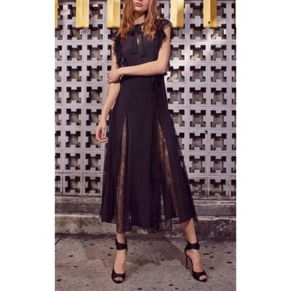 chinese dress ladies Alexis Tunic Dress - Black Linen Maxi Summer Dress